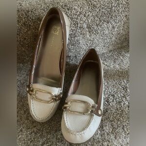 Ann Klein White Leather iflex Loafers Size 6M